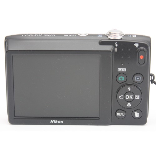 495 - A purple Nikon Coolpix S2600 digital camera, boxed, no charger.