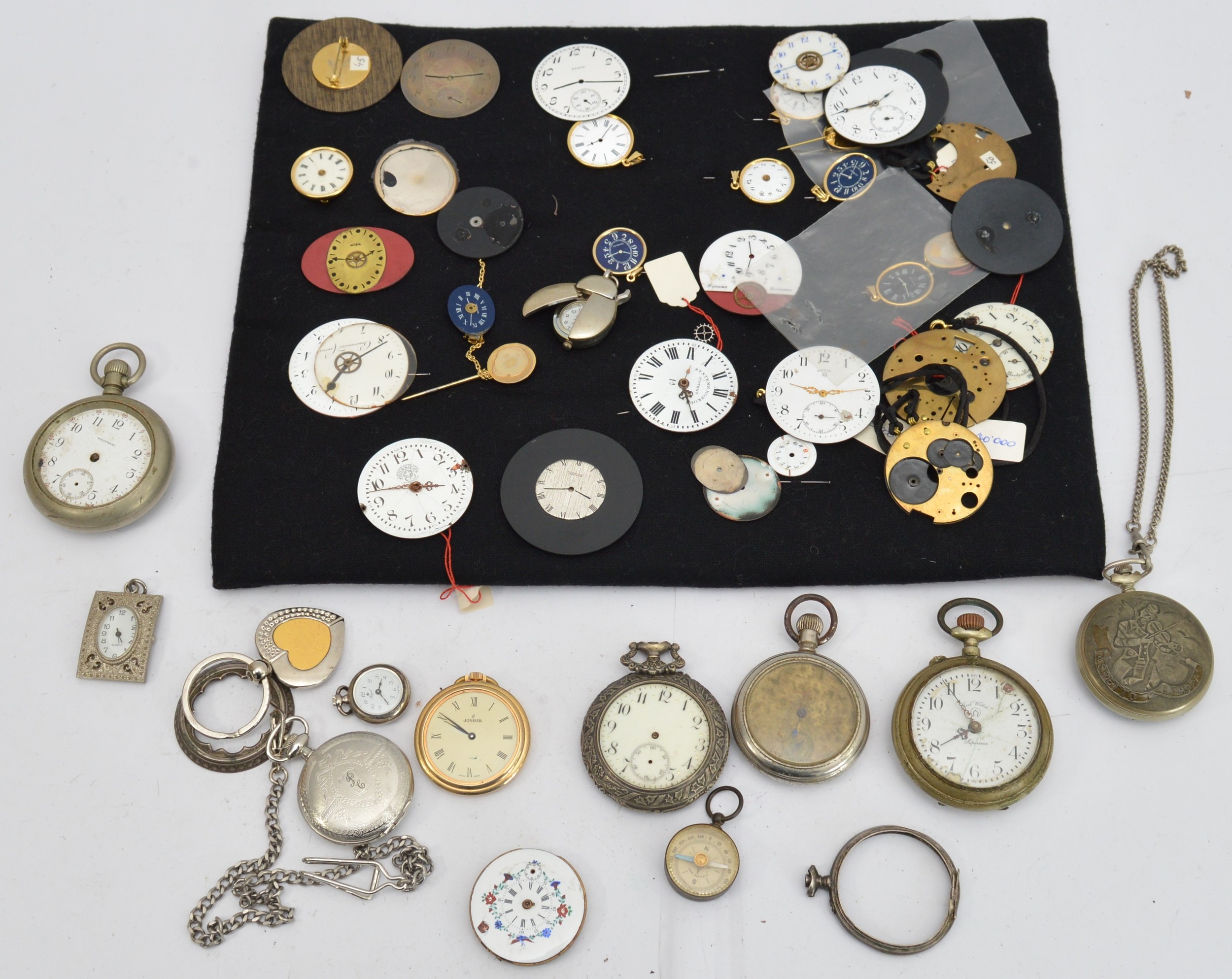 An assortment of key-less wind and quartz pocket watches together with ...
