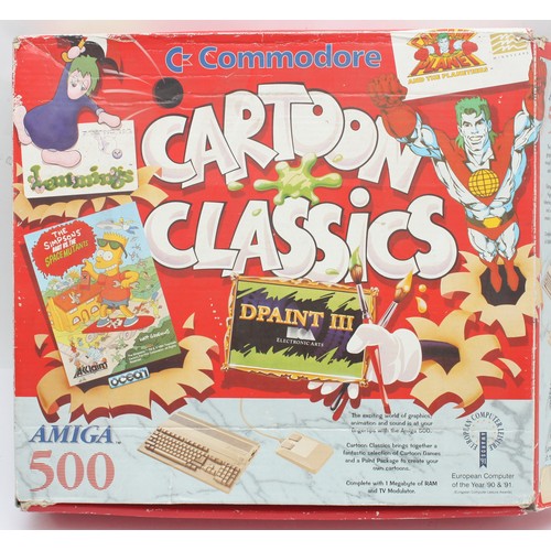 A boxed Commodore Amiga 500, in a Cartoon Classics box.