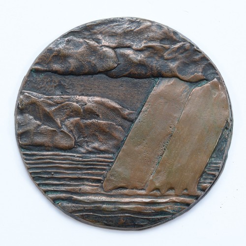 British Art Medal Society, Ron Dutton (b.1935), Rocks, river and clouds ...