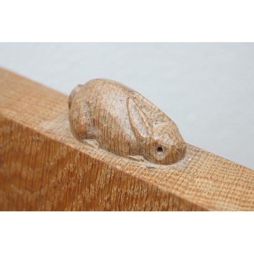 A Yorkshire oak 'Rabbitman' adzed oak open bookcase, Peter Heap of ...