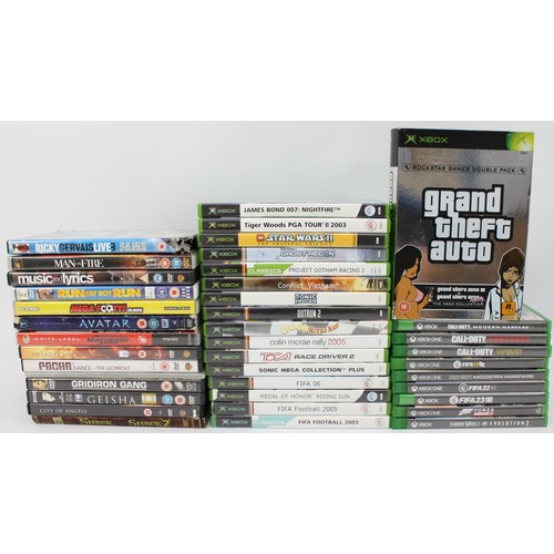 A collection of Xbox and Xbox One games along with some DVD, to include ...