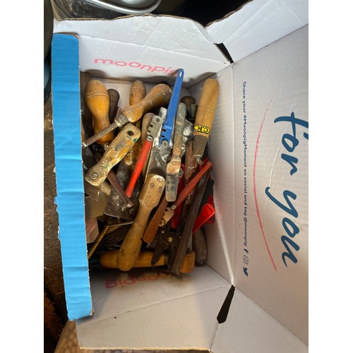 15 - A collection of wood working tools to include planes, chisels, cutter and other tools.