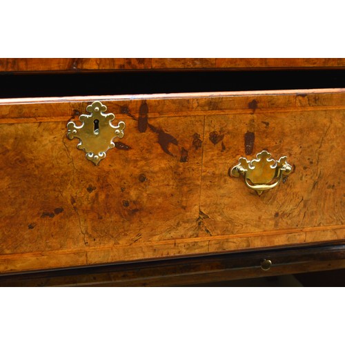  A George III Welsh walnut and oak tallboy, the later moulded cornice above three short and three lon... 