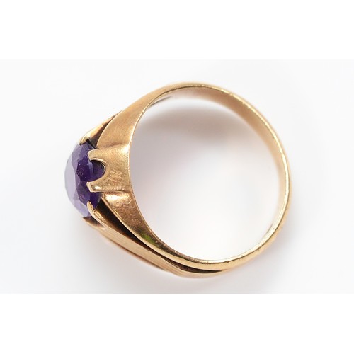 4 - A 9ct gold amethyst dress ring, Birmingham 1995, O, 6.2g