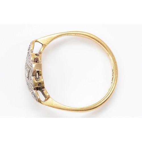 9 - An Art Deco period 18ct gold and platinum single cut diamond dress ring, K, 2.1gGood condition, ligh... 