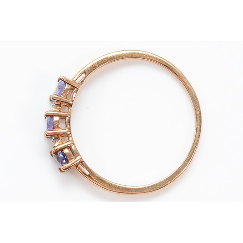 17 - A 9ct gold single cut diamond and iolite dress ring, Birmingham 2011, S, 1.5g