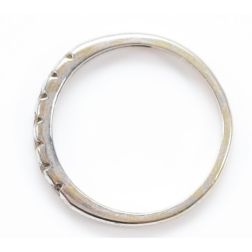 30 - A 9ct white gold brilliant cut diamond half eternity ring, Birmingham 2002, M, 1.8g