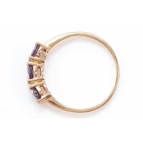 38 - A TGGC 9ct gold amethyst and diamond dress ring, S, 1.9g