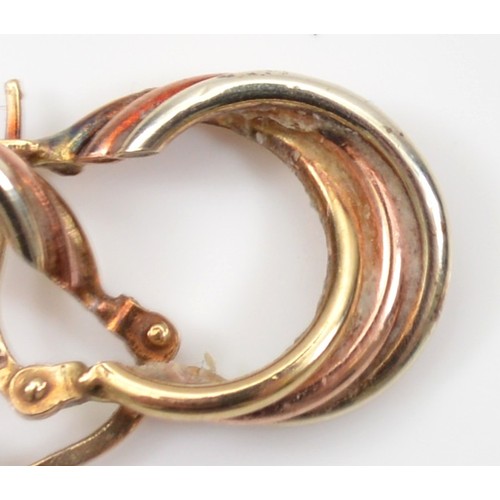 4 - Three pairs of 9ct gold hoop earrings, 2.7g