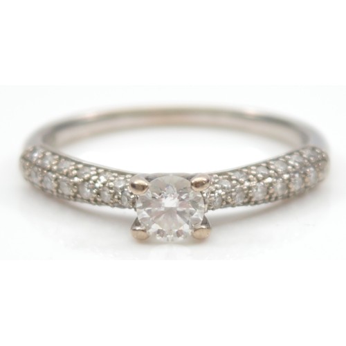 39 - A Canadian 18ct white gold brilliant cut diamond solitaire ring by Canadian Ice, approximately 0.33c... 