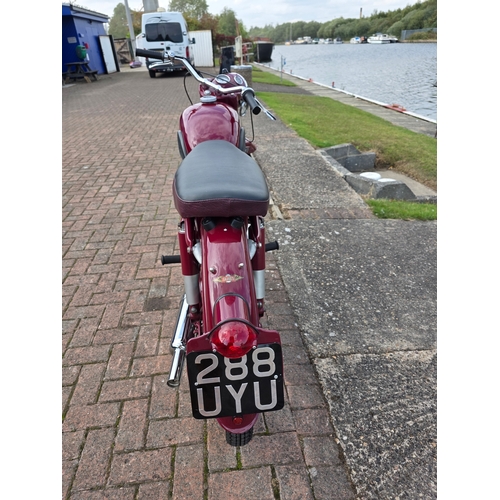 310 - 1957 James Colonel, 225cc. Registration number 288 UYU (non transferrable). Frame number 56 K12 737.... 