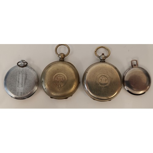 40 - Four open face pocket watches including, Moeris key-less wind, Mondia key-less wind, an unnamed key-... 