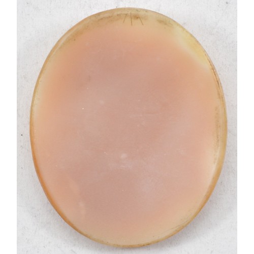 34 - An unmounted shell cameo depicting Athena and an owl, 45mm x 37mm