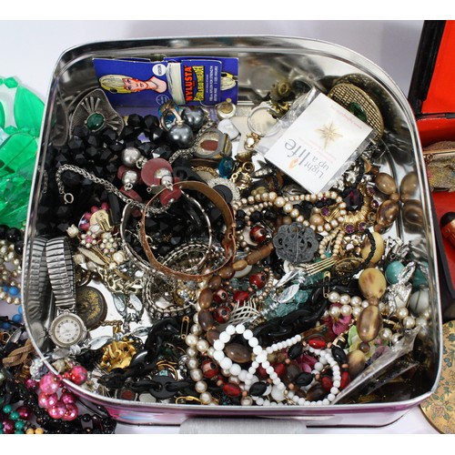 45 - Approximately 5.5kg of costume jewellery, to include necklaces, brooches and watches