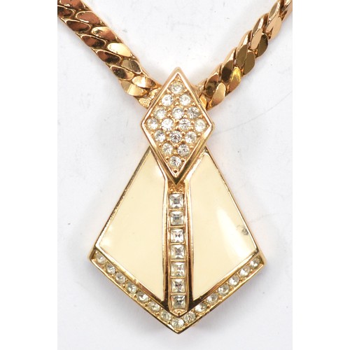 Christian Dior, a gilt metal necklace, 42cm, some enamel loss on the pendant