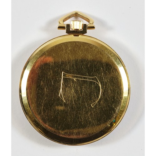 8 - Zentra, Centaur, a gold plated keyless wind open face pocket watch, 40mm, working when catalogued