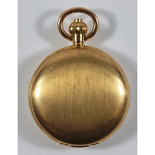10 - TCM, a gold plated manual wind full hunter pocket watch, with front and rear skeleton movement, 48mm... 
