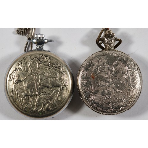 17 - Molnija, a metal cased full hunter pocket watch with Russian Imperial eagle to the front cover, Geor... 