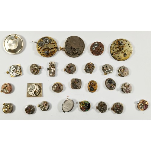 46 - Various wristwatch and pocket watch movements, mainly ladies, spares or repair.