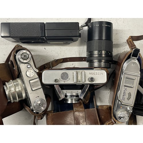 19 - 4 film cameras to include a Voigtlander Vitessa, a Rollei A26, a Solida III, a Zorki 6 and a Carl Ze... 