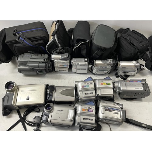 45 - A collection of camcorders to include, a Sharp VL-E630, a JVC MX-7000 and a JVC GR-D328E. (One box).... 