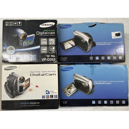 54 - Four boxed digital camcorders to include, a Samsung Mini DV and a Samsung Mini DV 1200X. (4).... 