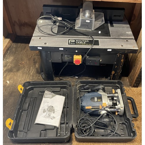 22 - A performance power router table, together with a Mac-Allister 1200W router, both 240v 13a plugs.