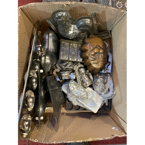 35 - Assorted vintage metal food and confectionery moulds. (2 Boxes)