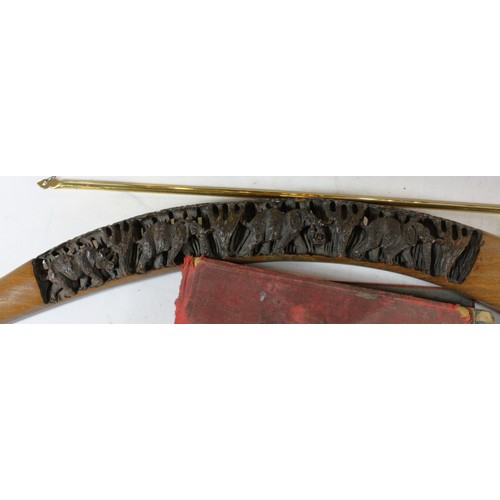 43 - A collection of mid twentieth century and later homewares to include, a brass twin handled coal skut... 