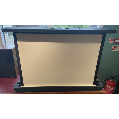49 - A collection of Hi-Fi and vintage tech to include a Celfix projector screen, an Aldis projector, a G... 