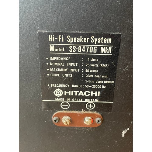 50 - A Hitachi SDT-300 Hi-Fi system, record player and cassette deck, with a pair of Hitachi SS-8470G MKI... 
