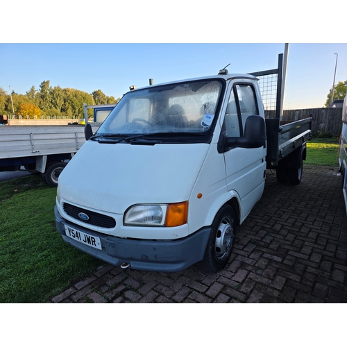 254 - 2001 Ford Transit flat bed twin axle truck, 2496cc diesel. Registration number Y541 JWR. VIN number ... 