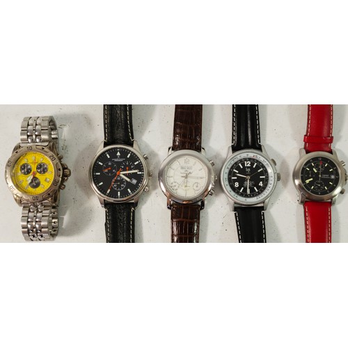Five quartz gentleman's wristwatches predominately chronograph to include, Chronostar, Espirit, Jacques Cantani, Lip and Roebelin & Graef. (5)