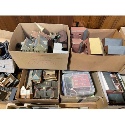 A large collection collection of 00 gauge model railway buildings and ...
