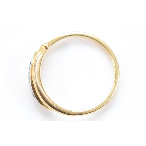 An 18ct gold old cut diamond five stone ring, stamped 18ct to the inner ...