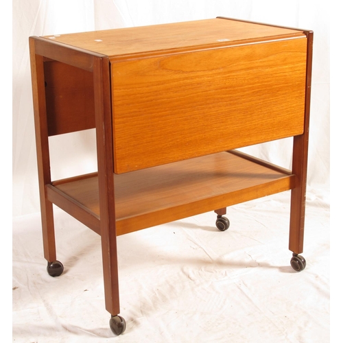 474 - 1960s TEAK TEA TROLLEY 65CM EST 15 - 20