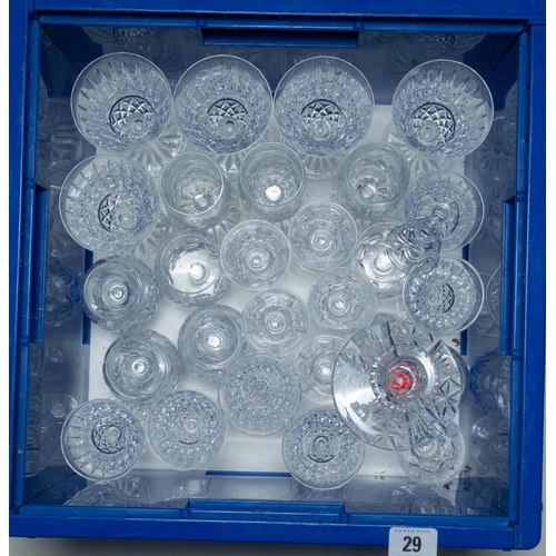 29 - BOX MISC CRYSTAL GLASSES