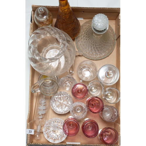 33 - BOX MISC GLASS INC VASE ETC