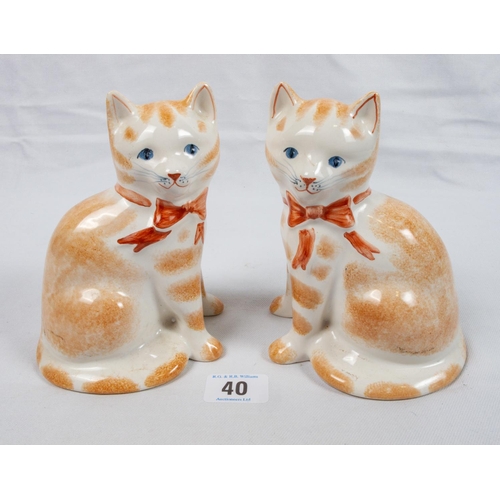 40 - TWO RYE STUDIO POTTERY CATS