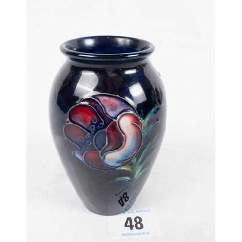 48 - MOORCROFT POTTERY SM' VASE LATE QUEEN MARY LABEL