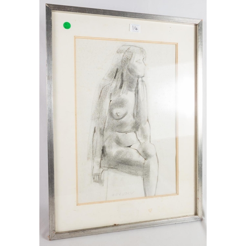 14 - THREE NUDE DRAWINGS - DODWELL