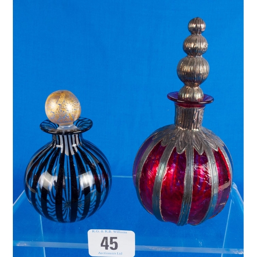 45 - MURANO CENEDESE PERFUME BOTTLE & 1 OTHER