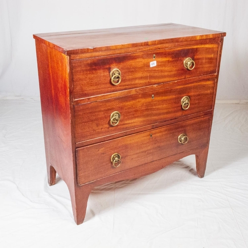 474 - 19TH C MAH' CHEST OF DRAWERS 83CM