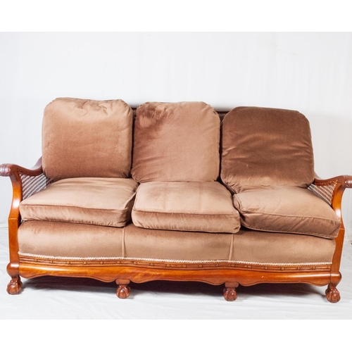 575 - BERGERE & MAH' FRAMED SETTEE 160CM