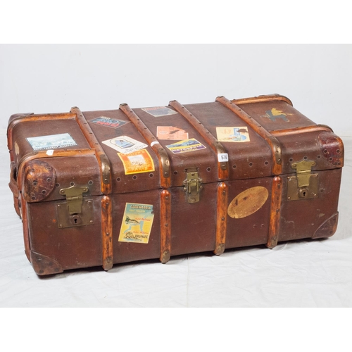 576 - VINTAGE BANDED TRUNK