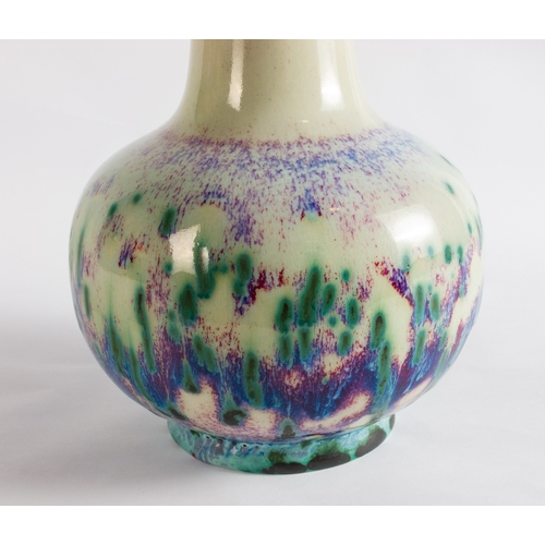 106 - RUSKIN HIGH FIRED FLAMBE VASE OVAL MARK