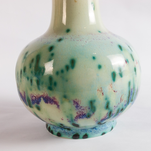 106 - RUSKIN HIGH FIRED FLAMBE VASE OVAL MARK