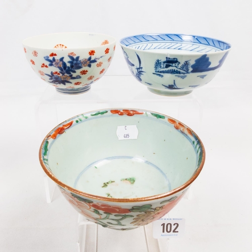 102 - THREE ORIENTAL BOWLS