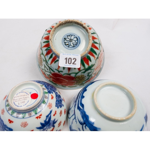 102 - THREE ORIENTAL BOWLS